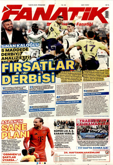 FANATİK 1 Mayıs 2025 gazete manşeti