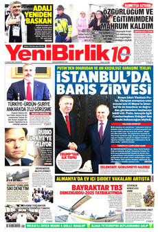 YENİBİRLİK 12 Mayıs 2025 gazete manşeti