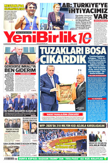 YENİBİRLİK 19 Kasım 2025 gazete manşeti