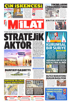 MİLAT 8 Aralık 2025 gazete manşeti