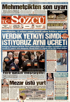 SÖZCÜ 9 Aralık 2025 gazete manşeti