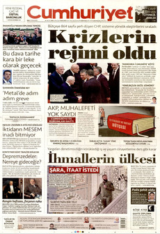 CUMHURİYET 9 Aralık 2025 gazete manşeti