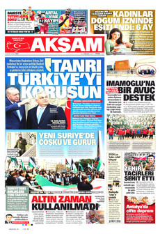 AKŞAM 9 Aralık 2025 gazete manşeti