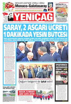 YENİÇAĞ 9 Aralık 2025 gazete manşeti