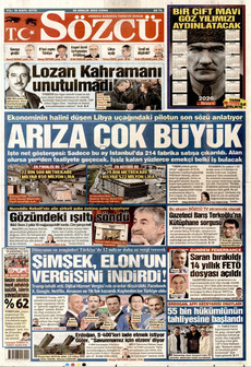 SÖZCÜ 26 Aralık 2025 gazete manşeti
