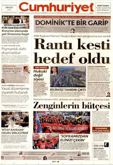 CUMHURİYET 22 Aralık 2025 gazete manşeti