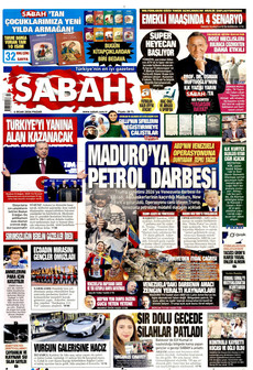 SABAH 4 Ocak 2026 gazete manşeti