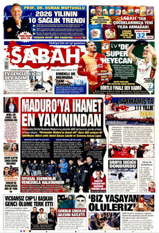 SABAH 5 Ocak 2026 gazete manşeti