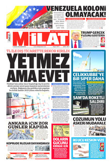 MİLAT 5 Ocak 2026 gazete manşeti