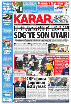 KARAR 3 Ocak 2026 gazete manşeti