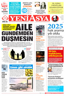 YENİ ASYA 3 Ocak 2026 gazete manşeti
