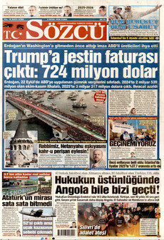 SÖZCÜ 2 Ocak 2026 gazete manşeti