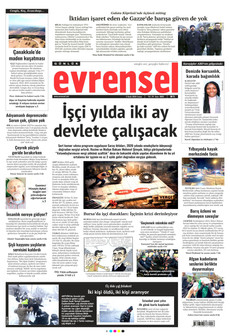 EVRENSEL 2 Ocak 2026 gazete manşeti