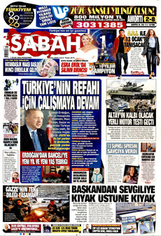 SABAH 1 Ocak 2026 gazete manşeti