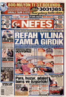 NEFES 1 Ocak 2026 gazete manşeti