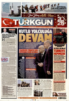 TÜRKGÜN 1 Ocak 2026 gazete manşeti