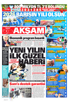 AKŞAM 1 Ocak 2026 gazete manşeti