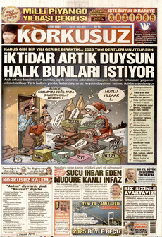KORKUSUZ 1 Ocak 2026 gazete manşeti