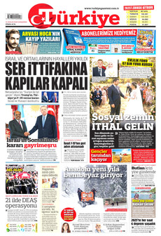 TÜRKİYE GAZETESİ 31 Aralık 2025 gazete manşeti