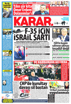 KARAR 31 Aralık 2025 gazete manşeti
