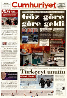 CUMHURİYET 30 Aralık 2025 gazete manşeti