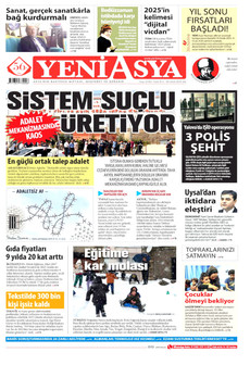 YENİ ASYA 30 Aralık 2025 gazete manşeti