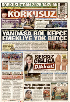 KORKUSUZ 29 Aralık 2025 gazete manşeti