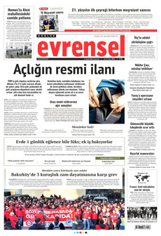 EVRENSEL 27 Aralık 2025 gazete manşeti