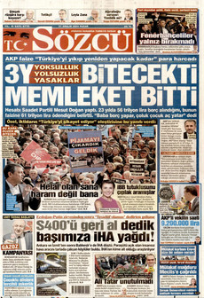SÖZCÜ 21 Aralık 2025 gazete manşeti
