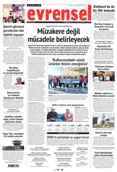 EVRENSEL 21 Aralık 2025 gazete manşeti