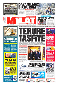 MİLAT 20 Aralık 2025 gazete manşeti