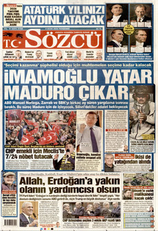 SÖZCÜ 8 Ocak 2026 gazete manşeti
