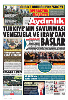 AYDINLIK GAZETESİ 8 Ocak 2026 gazete manşeti