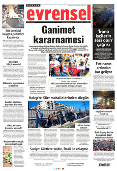EVRENSEL 12 Ocak 2026 gazete manşeti