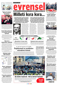 EVRENSEL 25 Ocak 2026 gazete manşeti