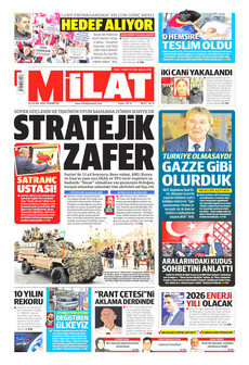 MİLAT 26 Ocak 2026 gazete manşeti
