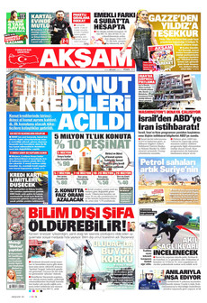 AKŞAM 1 Şubat 2026 gazete manşeti