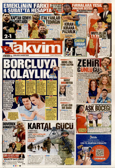 TAKVİM 1 Şubat 2026 gazete manşeti