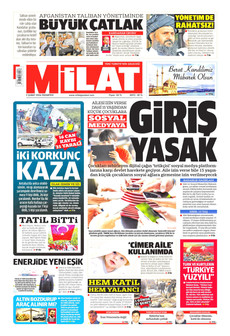 MİLAT 2 Şubat 2026 gazete manşeti