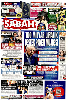 SABAH 3 Şubat 2026 gazete manşeti