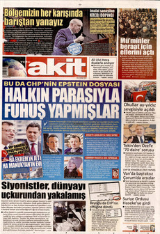 YENİ AKİT 3 Şubat 2026 gazete manşeti