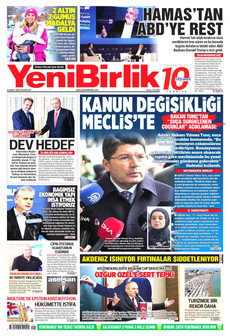 YENİBİRLİK 9 Şubat 2026 gazete manşeti