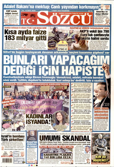 SÖZCÜ 9 Mart 2026 gazete manşeti