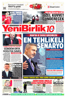 YENİBİRLİK 9 Mart 2026 gazete manşeti