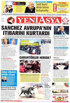 YENİ ASYA 15 Mart 2026 gazete manşeti