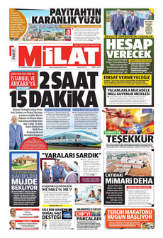 MİLAT 29 Temmuz 2026 gazete manşeti
