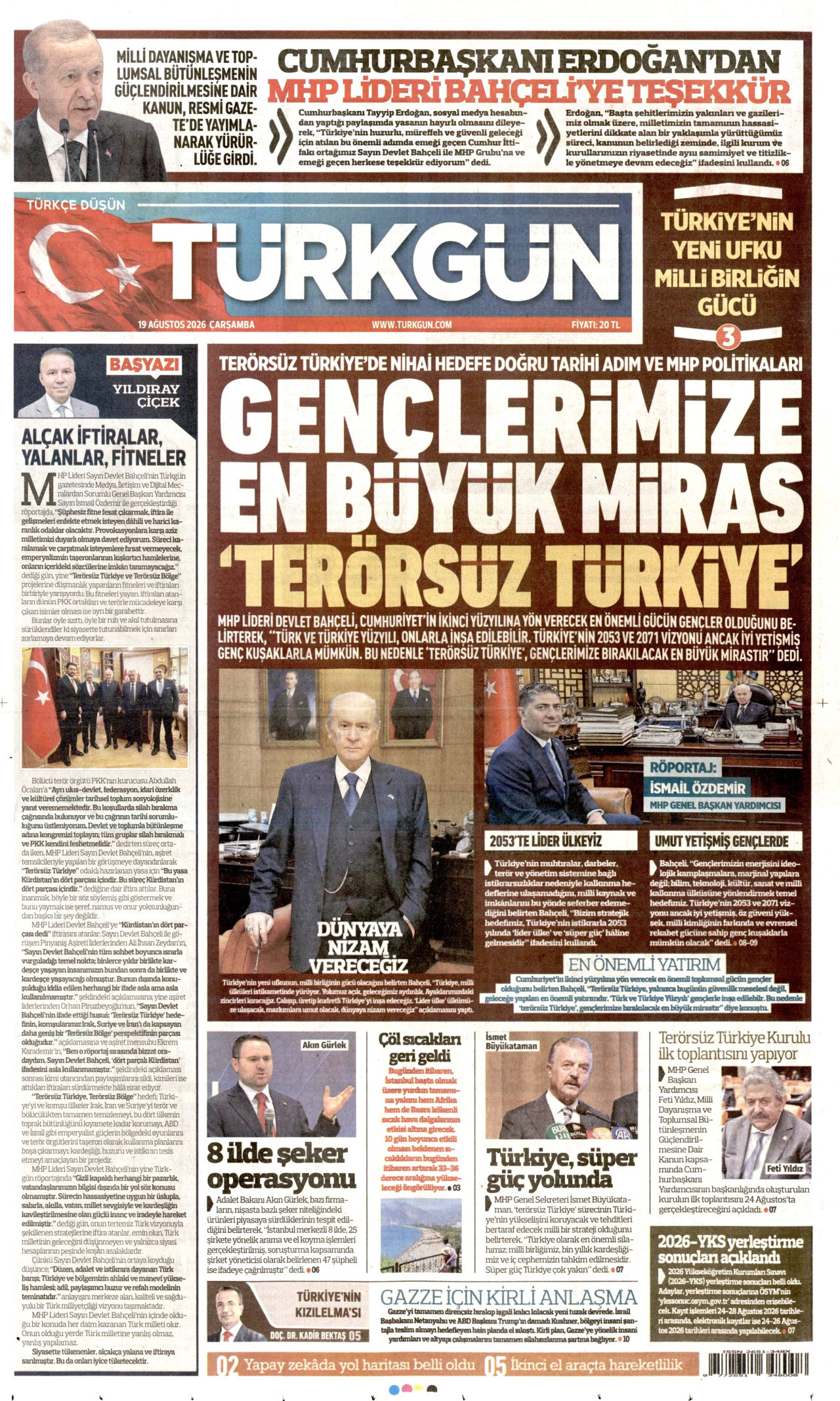 TÜRKGÜN 19 Ağustos 2026 Gazete Manşeti Büyük