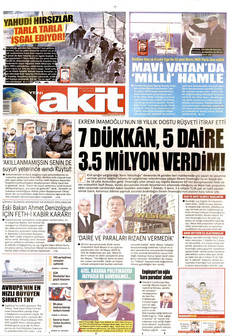 YENİ AKİT 19 Ağustos 2026 Gazete Manşeti Küçük