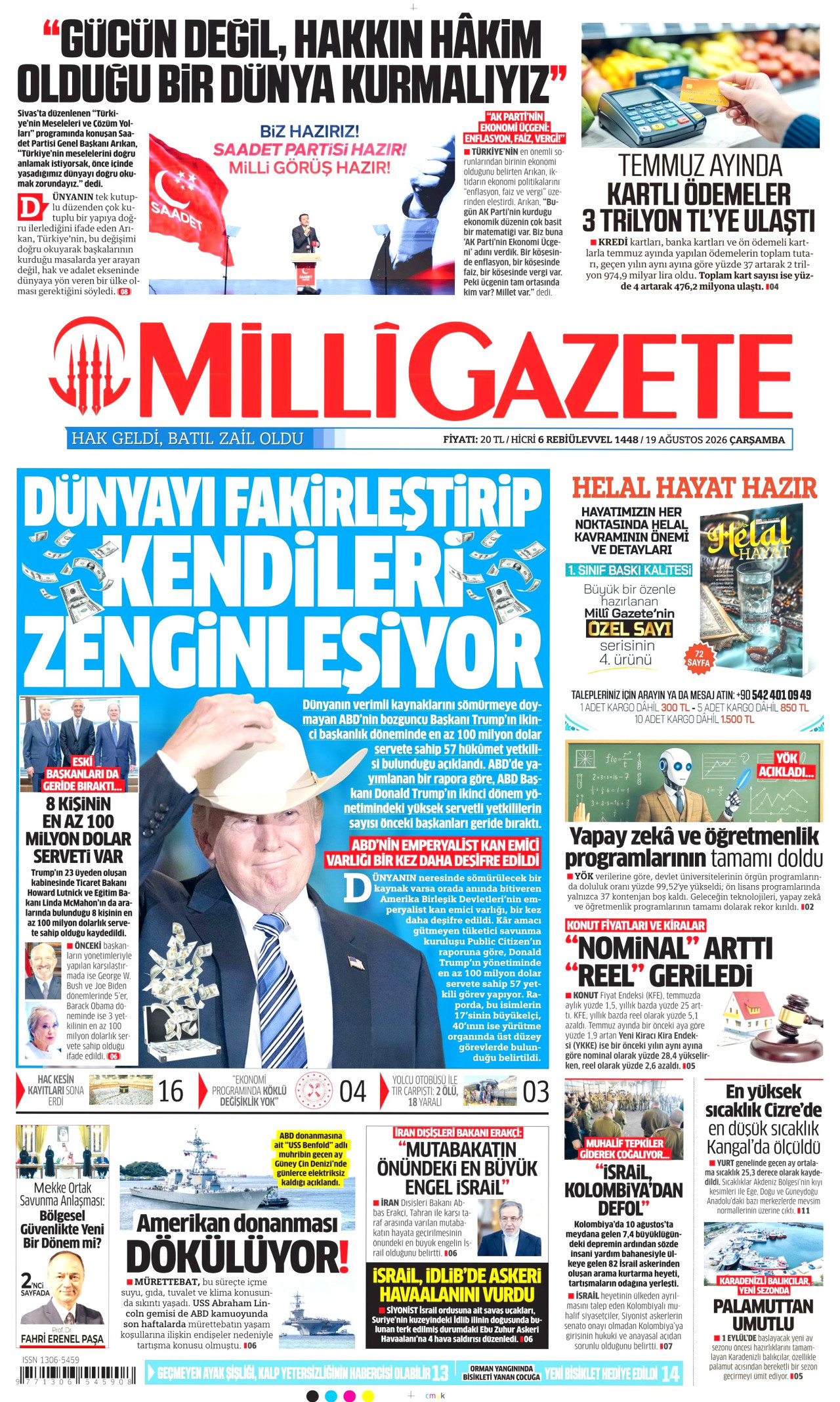 MİLLİ GAZETE 19 Ağustos 2026 Gazete Manşeti Büyük
