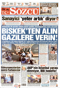 SÖZCÜ 20 Ağustos 2026 gazete manşeti